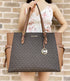 Michael Kors Gilly Large Jet Set Travel Drawstring Tote Brown MK Signature Michael Kors Handbags & Purses